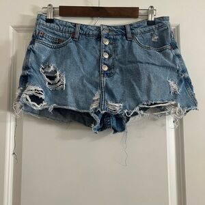 Distressed Denim Skort